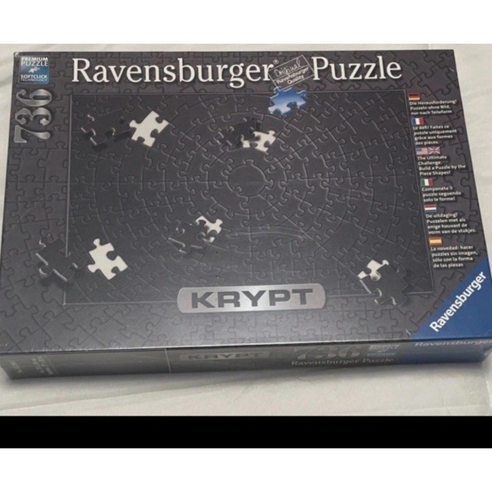 Ravensburger Krypt Black Jigsaw Puzzle Premium Softclick Technology NEW 736 Pcs‎